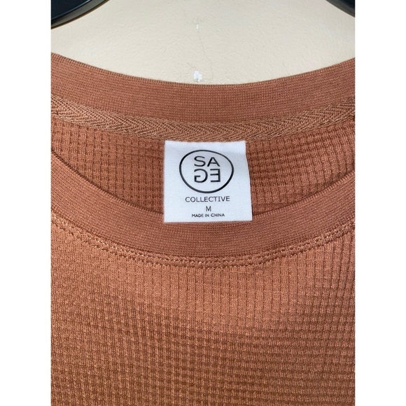 💃Sage Collective Waffle Knit Ribbed Top - Picture 6 of 7